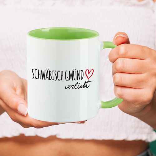 Kaffeetasse Schwäbisch Gmünd verliebt Keramik Tasse Geschenkidee Souvenir Präsen - Picture 32 of 50