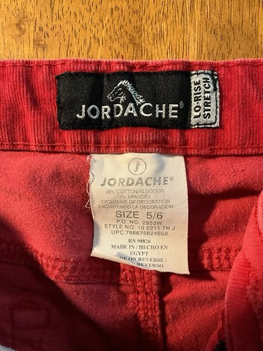Vtg JORDACHE Pin Corduroy Pants Hot Pink LowRise Stretch Flare Retro Cowgirl 5/6 - Picture 15 of 18