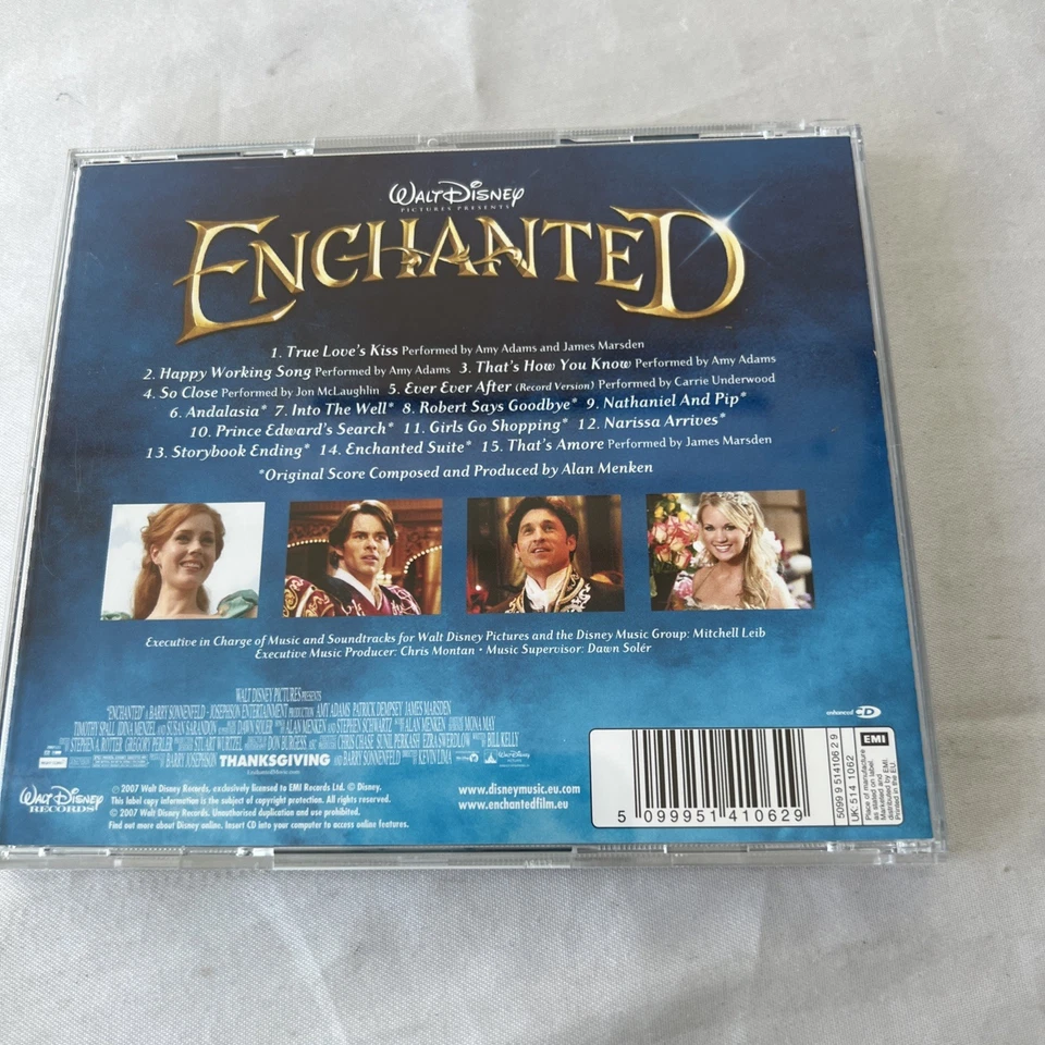 Disney Enchanted CD Саундтрек Редкий 00s Музыкальный Альбом Фильм Товары Великобритания 2007 - Изображение 2 из 4