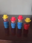 Vintage Fisher-Price Little People 4 Farmer Boys / Men