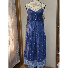 AMERICAN EAGLE Boho Tiered Button Blue Maxi Sun Dress - XS - NWT NEW