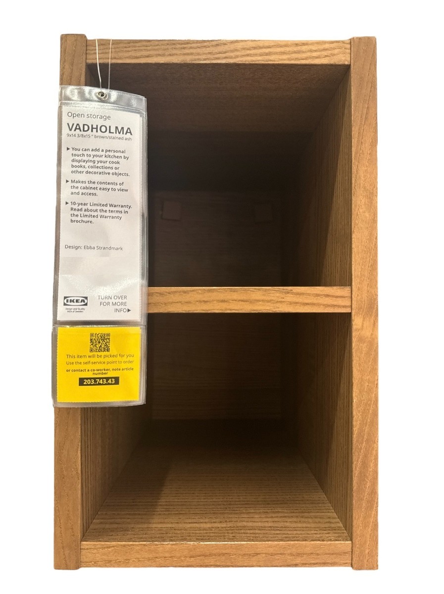 Rangement ouvert neuf IKEA VADHOLMA marron teinté frêne (9x14 3/8x15