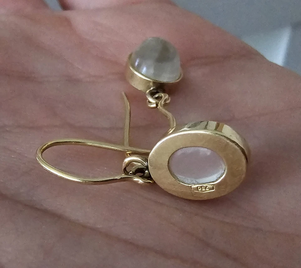 Ohrringe aus Gelbgold 750 mit Mondstein - Bild 2 von 4