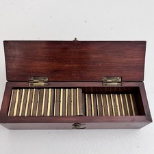 Vintage Wooden Dominoes With Wooden Box , 37 Dominoes Included As Pictured