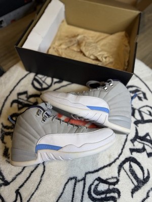 Nike Air Jordan 12 Men's Retro Grey/University Blue Sneakers Size 11 130690-007