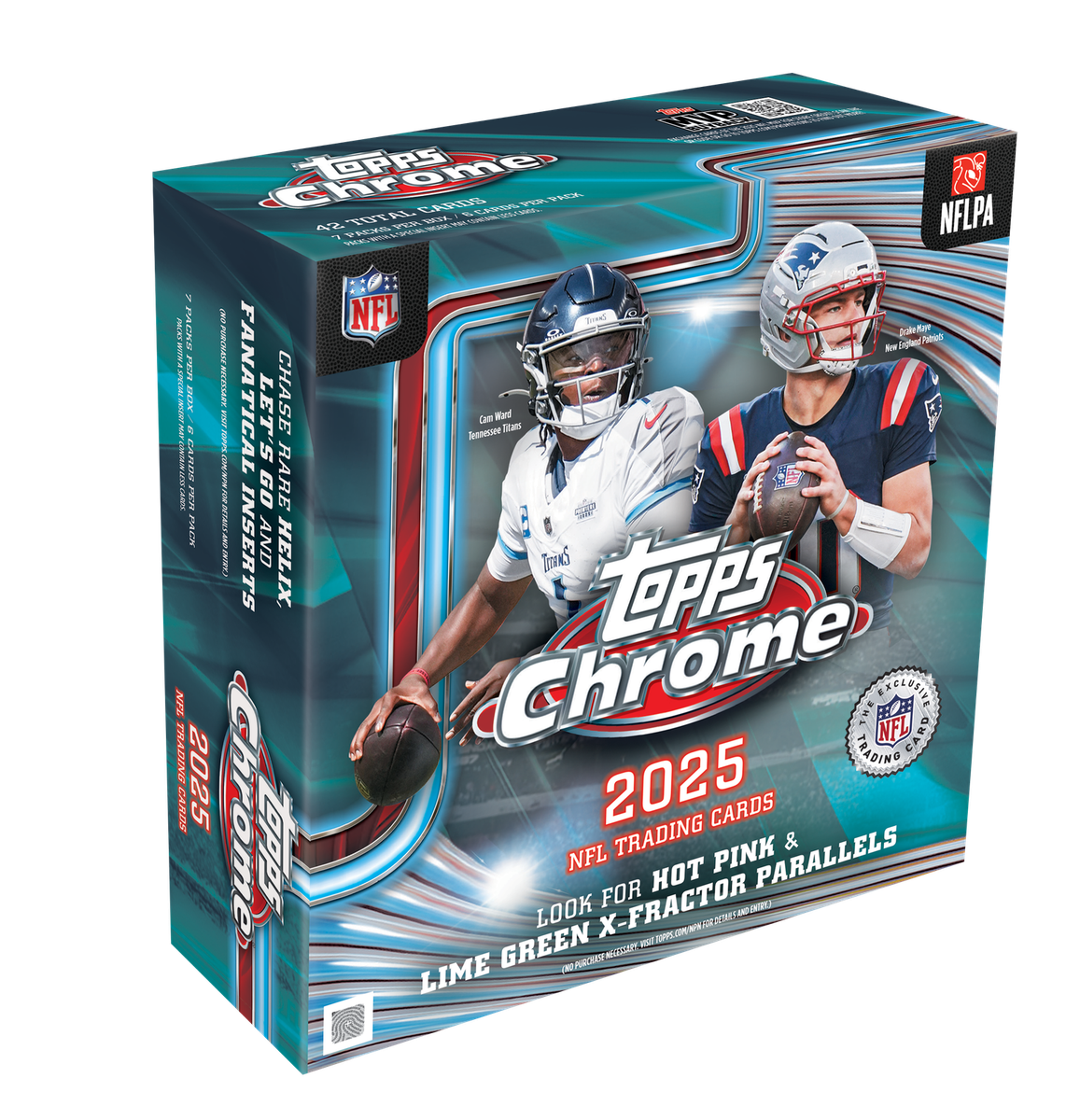 2025 TOPPS CHROME MEGA BOX NFL FOOTBALL (42 Trading Cards) Brand