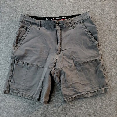 Wrangler ATG Shorts Men 36 Grey Chino Utility Hike All Terrain Gear Fish Outdoor
