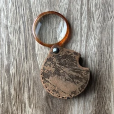 Vintage Folding Glass Magnifier W/Leather Pouch, Bakelite Tortoise Shell...