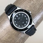 Vtg Timex Women Diver Indiglo Rotating Bezel Leather Quartz 29mm Watch 6 1/2"