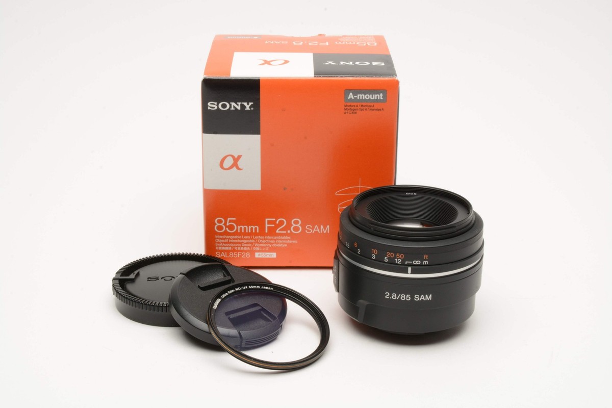 Sony 85mm f2.8 SAM SAL85F28 lens, UV, Mint- Boxed (A-Mount) | eBay