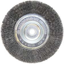 Weiler Vortec 6 In. Crimped, Fine 5/8 Bench Grinder Wire Wheel 36002 Weiler