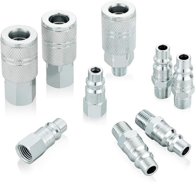 Wynnsky Industrial Air Coupler and Plug Kit, 3/8 Inch High Flow Body Size, 1/4 I