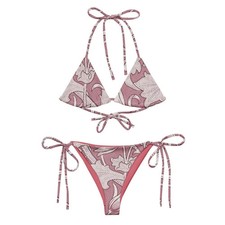 Vintage Floral Pattern String Bikini Swimwear