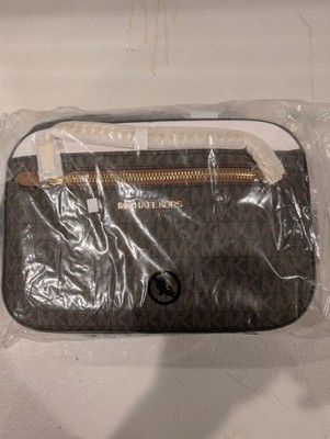 Unopened Michael Kors Brown Jet Set Crossbody Bag MK Logo