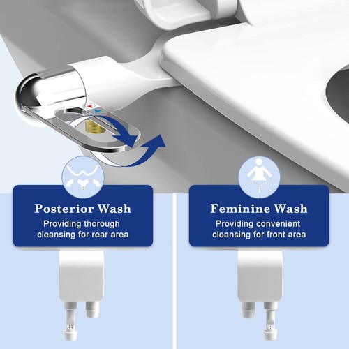 Bidet Toilet Seat Attachment Ultra Slim Bidet With Self Cleaning Dual Nozzle ... - Picture 3 of 7