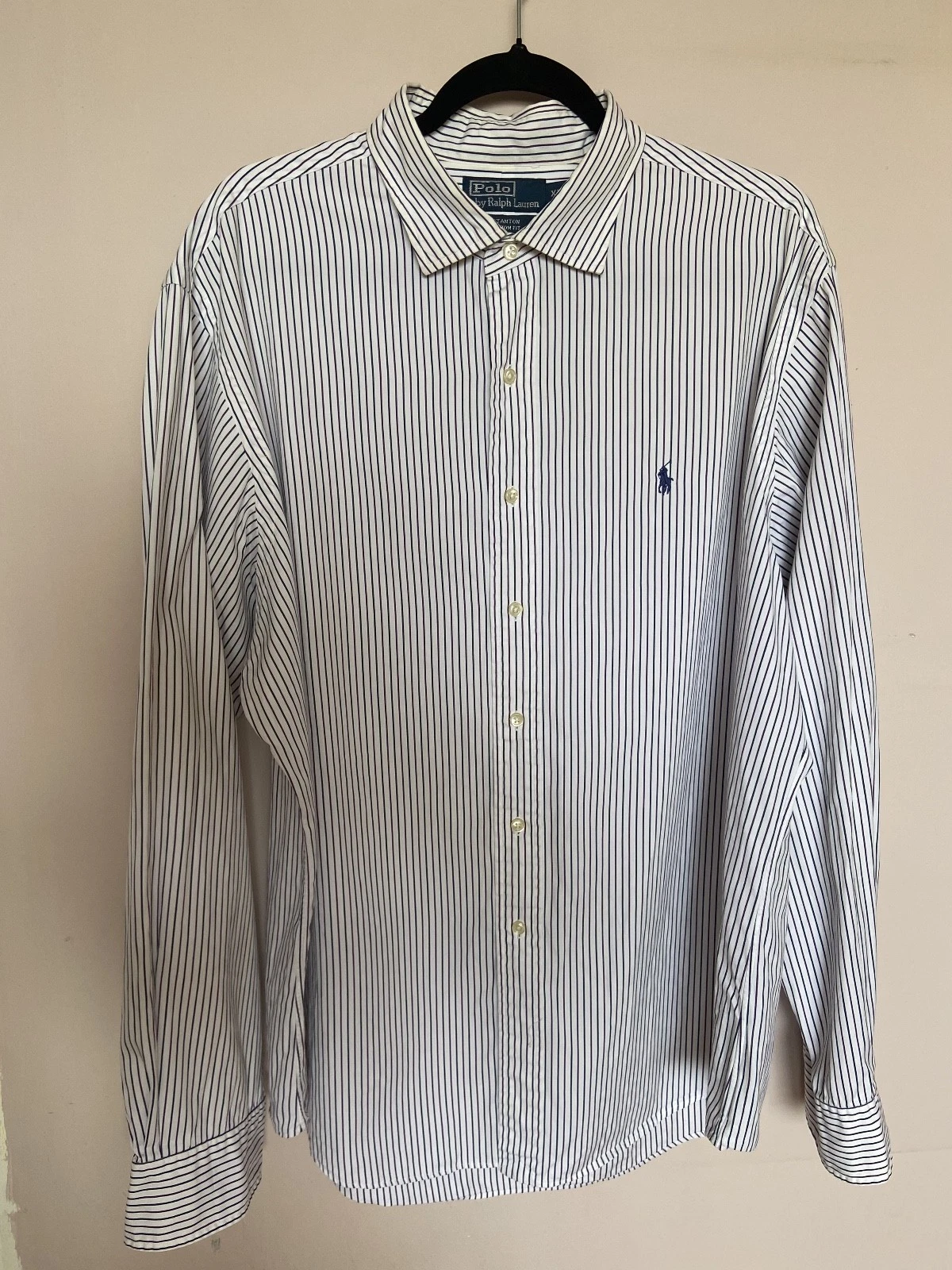 Polo Ralph Lauren XXL Shirt Stanton Custom Fit Purple Blue Striped Button Down