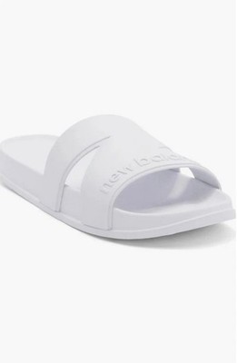 New Balance Men's White Slide Sandals US Size 8 Rubber Upper Slip-On Logo