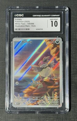 Pokémon TCG Vullaby Illustration Rare Card 144/086 White Flare CGC 10
