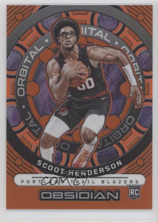 2023 Obsidian Orbital Electric Etch Orange Flood /75 Scoot Henderson Rookie RC