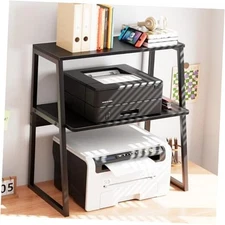 Printer Stand for Desk, Desktop Printer Shelf, 3 Tier Desk Shelf for top Black