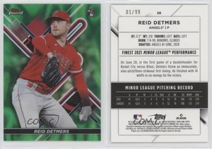 2022 Topps Finest Green Lava Refractor /99 Reid Detmers #26 Rookie RC