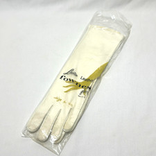 Vintage Giselle Lastic White Leather Fownes Gloves Size A 6,7 