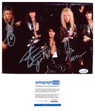 ‘Warrant’ Band Signed 8x10 Photo ‘Cherry Pie’ Erik, Joey & Steven ACOA