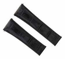 20MM NEW LEATHER BAND STRAP ITALIAN FOR ROLEX DAYTONA 16523 WATCH BLACK REGULAR
