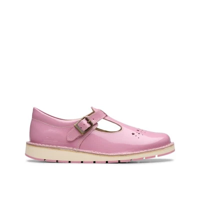 CLARKS CHILDREN'S Clarks Girls Joyful Skip Kid Pink Patent T Bar Shoes