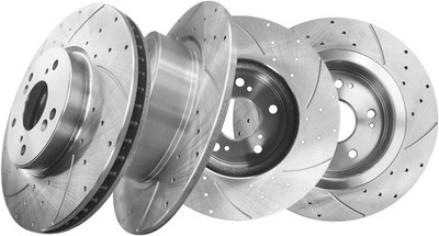 PM Auto Set of 4 Front 293mm-Rear 282mm Drilled Slotted Disc Brake Rotors Replac