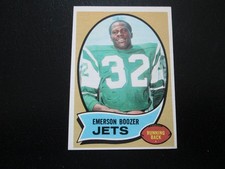 EMERSON BOOZER 1970 TOPPS ROOKIE FOOTBALL CARD # 128 NMMT JETS. rookie card picture