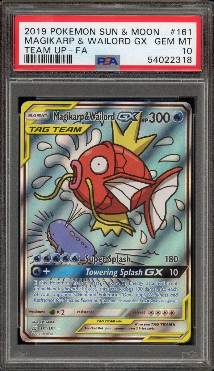 ポケモンカードゲーム Magikarp&Wailord gx rr psa10 PSA 10 Magikarp & Wailord GX RR 019/095 Tag Bolt 2018 Pokemon Card