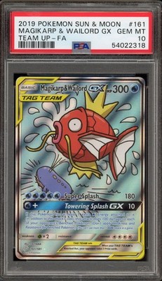 ポケモンカードゲーム Magikarp&Wailord gx rr psa10 Pokemon Card Japan Magikarp & Wailord GX RR TAG TEAM 019/095 SM9