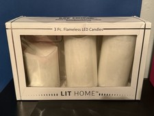 Lit Home 3 pc Flameless LED Candles w/ Remote Control
