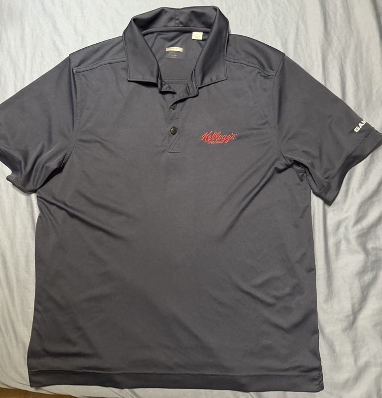 Kellogg’s Blue Polo Shirt Men's Size L Short Sleeve Shirt Work Uniform Employee