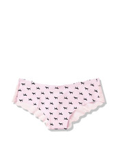 Victoria's Secret PINK No-Show Lace Trim Cheekster Panty Pink Dogs