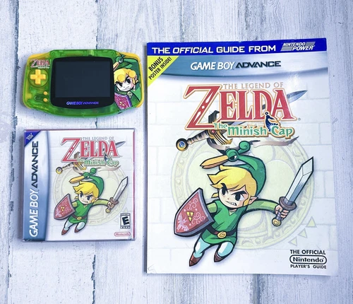 The Legend of Zelda: The Minish Cap Game CIB + Guide + Reshelled IPS GBA Console