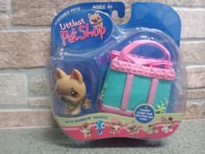 Littlest Pet Shop Portable Pets German Shepherd with Carrier 61 2004 VERY RARE
