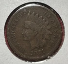 1871 US Indian Head Cent! Good/VG! Semi Key Date!  Lower Mintage!