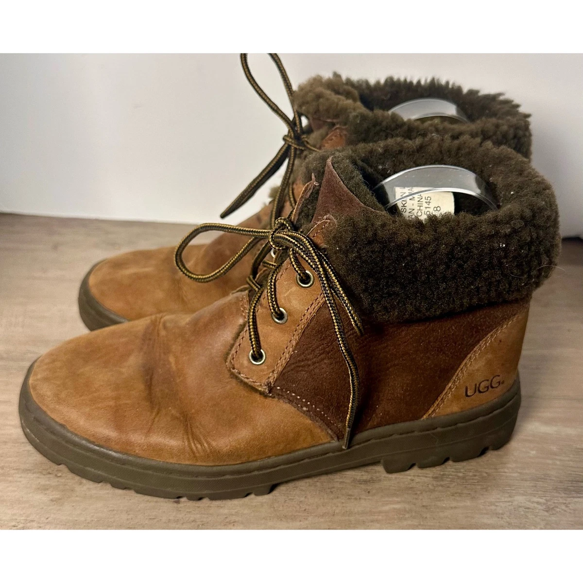 Womens Ugg Leather Lace-up Boots Size  7.5 Combat Outdoor Work UGG Australia Combat Boots for Women for sale - eBay main image 3
