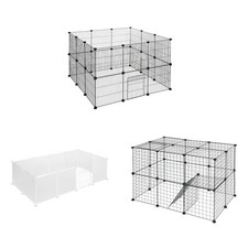 Pet Fence Expanding Playpen Puppy Dog Cat Animal Cage Metal Indoor Outdoor Home