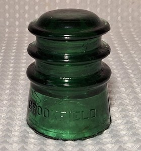 Vintage Antique Brookfield Emerald Green Small Insulator