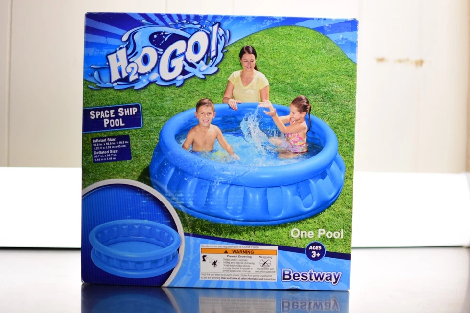 Nave espacial inflable Splash & Play inflable para niños piscina azul con bomba Foto 2 de 4