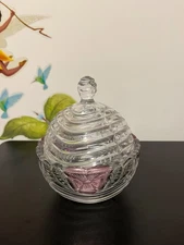 Vintage Anna Hutte Bleikristall Lead Crystal Hand Cut Candy Dish w/ Lid Germany