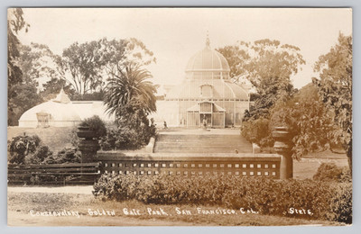 RPPC San Francisco CA Conservatory of Flowers Golden Gate Park Vintage AZO Photo
