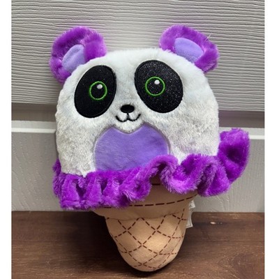 Nanco Panda Bear Ice Cream Cone Plush Stuffed Animal 11'' Food Purple