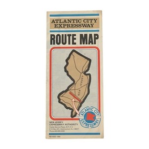 Atlantic City Expressway Route Map 1986 Revised New Jersey Authority Vintage