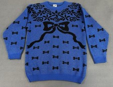 Vintage 80s Sweater Retro by Renaissance Size Large Bow Design Made in USA