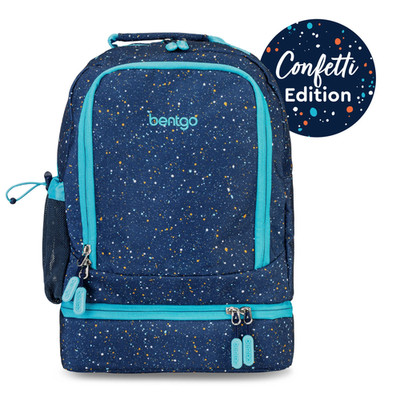 Kids 2-in-1 Backpack Insulated Lunch Bag Confetti Edition Abyss Blue School Trav