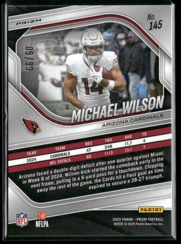 2025 Panini Prizm Football No Huddle Red Michael Wilson #145